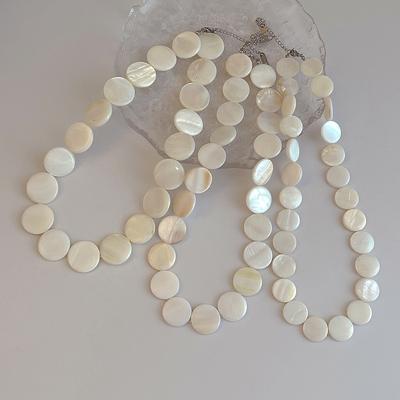 Simple Niche Design Natural Shell Disc Necklace Women Ins Vacation Beach Wind Versatile Collarbone Chain Accessories