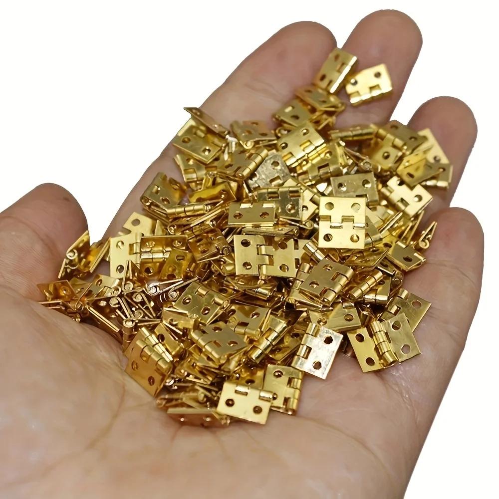 50Pcs Brass Hinges Perfect For DIY Wooden Boxes and Cabinets