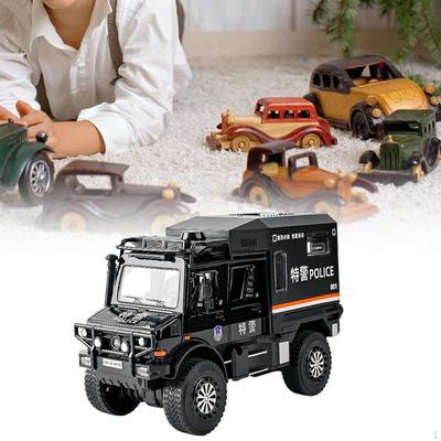 1:20 Diecast Car Collectibles Built In Sound and Light Pull Back Metal Model Toy Truck for Collector