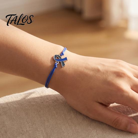 Braided Rope Wristband 2 Pcs Breast Cancer Awareness Bracelets, Adjustable String Comfortable Daily Wear Jewelry Bracelets with Ribbon Charm,