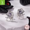 Halloween Skull Spider Stud Earrings Men And Women Funny Dark Wind S925 Sterling Silver Stud Earrings