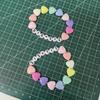 2Pcs Colorful Bead Sister Handchain Set Lettered Bangles Handcrafted Heart Bracelets for Siblings Friendship Bangle