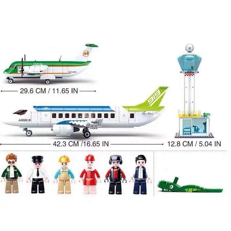 0930 Aviation World Civil Aviation Airport Aircraft Assembly Model Boy Small Particle Assembly Building Blocks No Box