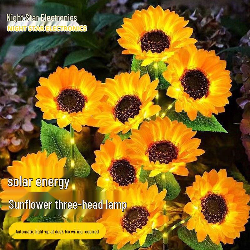 Sunflower Solar Waterproof Garden Stake Lights - Luminous Lawn and Landscape Flower Lights