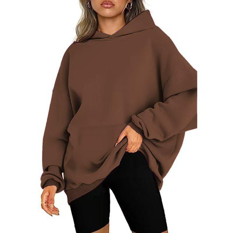 Oversized Hooded Sweatshirt Women Loose Fit Long Sleeve Casual Style Plus Size S-5XL