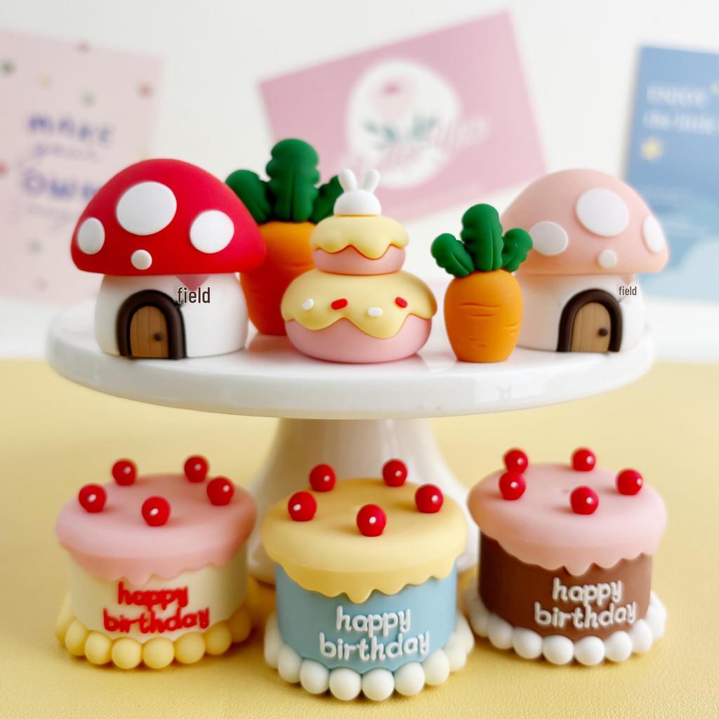 3D Weiche Gummi Mini Cupcake Dekoration Ornamente für Kindergeburtstagsverkleidung