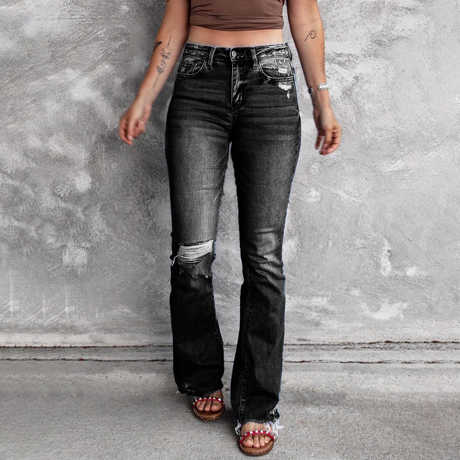 

Женские джинсовые брюки с высокой талией