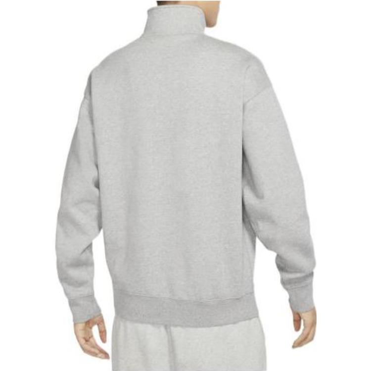 Nike Vintage Logo Embroidered Half-Zip Sweatshirt V1 Men Tops Grey DQ5210-063