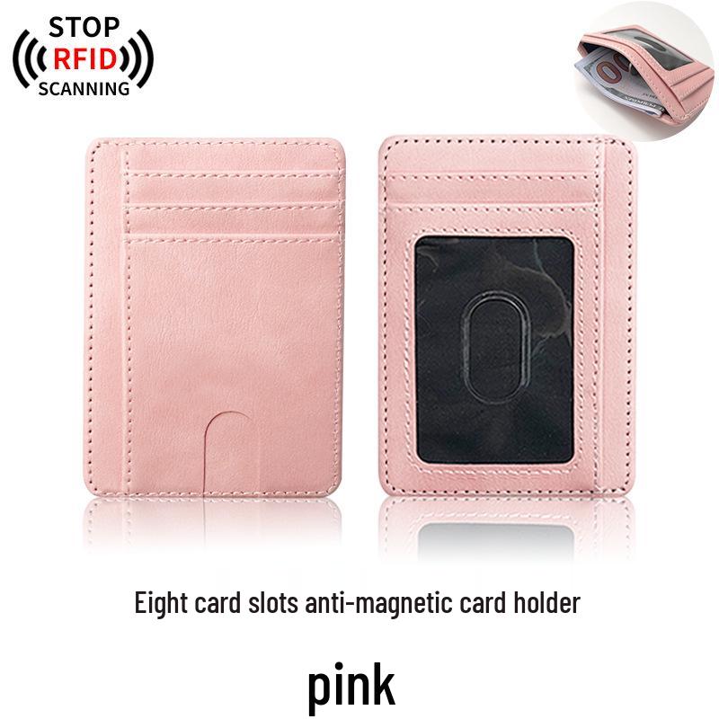 RFID Anti-Demagnetization Card Holder - Unisex PU Multi-Card Slot Sleeve