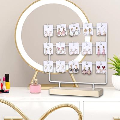 Chic Jewelry Organizer with 15 Hooks for Earrings and Rings