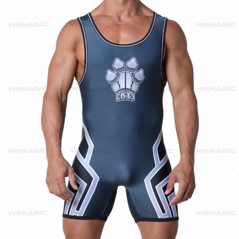 Men's one-piece wrestling suit, nylon breathable waist protection yoga fitness suit, sports cycling training suit