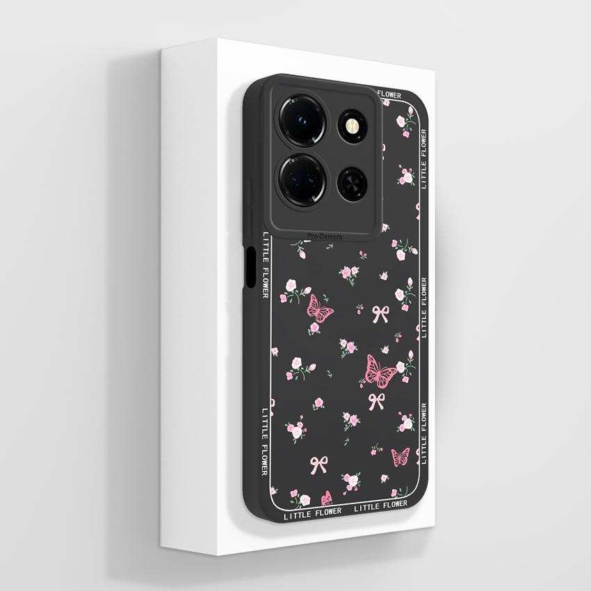 For Infinix Note 30 40 50 Pro Plus 50S 50x Beautiful Crystal Butterfly Phone Cases Screen Protector Liquid Silicone Dustproof Shell For Infinix Casing