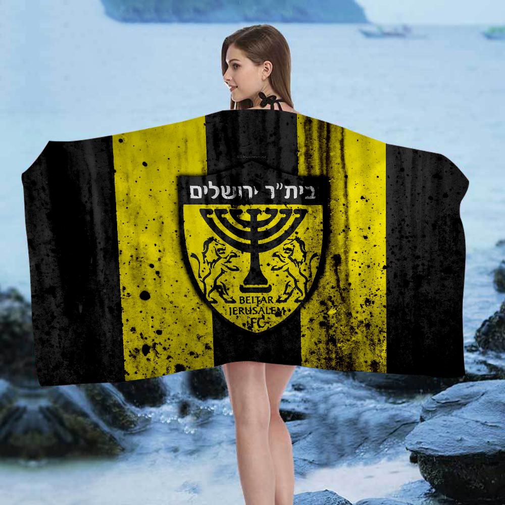 

B-Beitar J-Jerusalem F-FC Beach Towel Cartoon Cute Summer Kids Large Bath Towel Microfiber Absorbent for Swimming Travel W40*H60(CM)