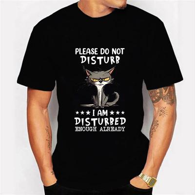 Herren T-Shirt Bitte nicht stören, ich bin schon genug gestört, Kawaii-T-Shirt, Männer, Frauen, T-Shirts, wütende Katze, klassisches T-Shirt für Männer