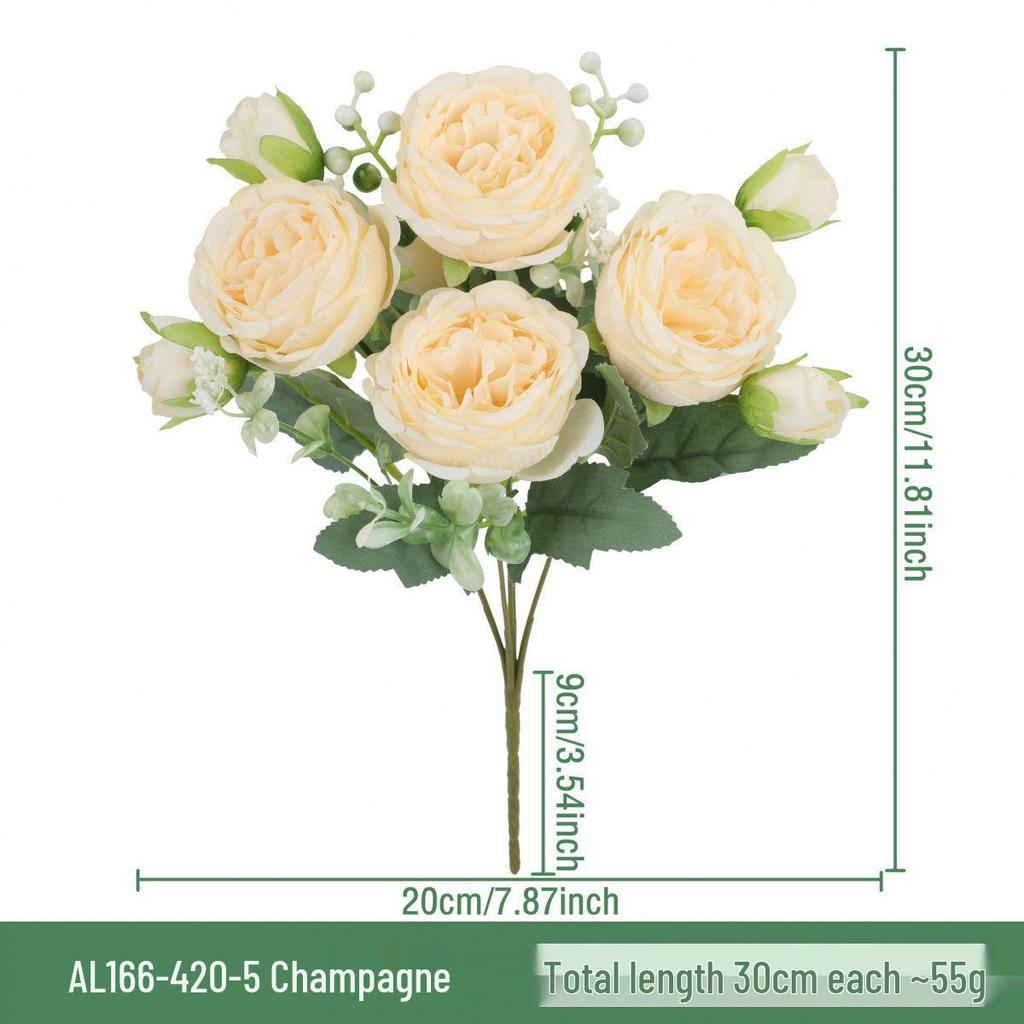 Retro Rose Artificial Flower Arrangement for Living Room & Dining Table Decoration
