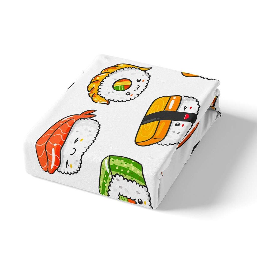 Sushi Pattern Three-Piece Quilt Cover 3D Digital Printing Bedding Set Bed Cover