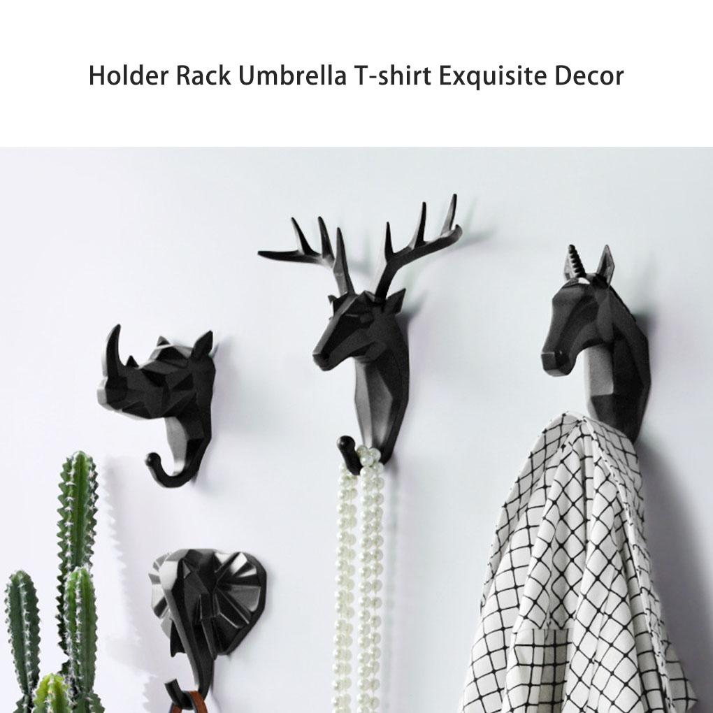 Kleiderbügel in Tierform, einfarbig, niedlicher Cartoon-Stil, dekorativ, stanzfrei, selbstklebend, zur Wandmontage, für Haushaltsschlüssel, Jacken, Kappen