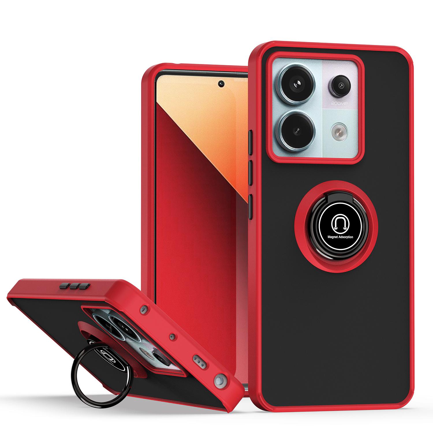 

Чохол для телефону для Xiaomi Redmi Note 13 Pro 5G 4G A3 Автомобільний магнітне кільце проти падіння з кронштейном Матовий силіконовий захисний чохол Coque Redmi A3 червоний