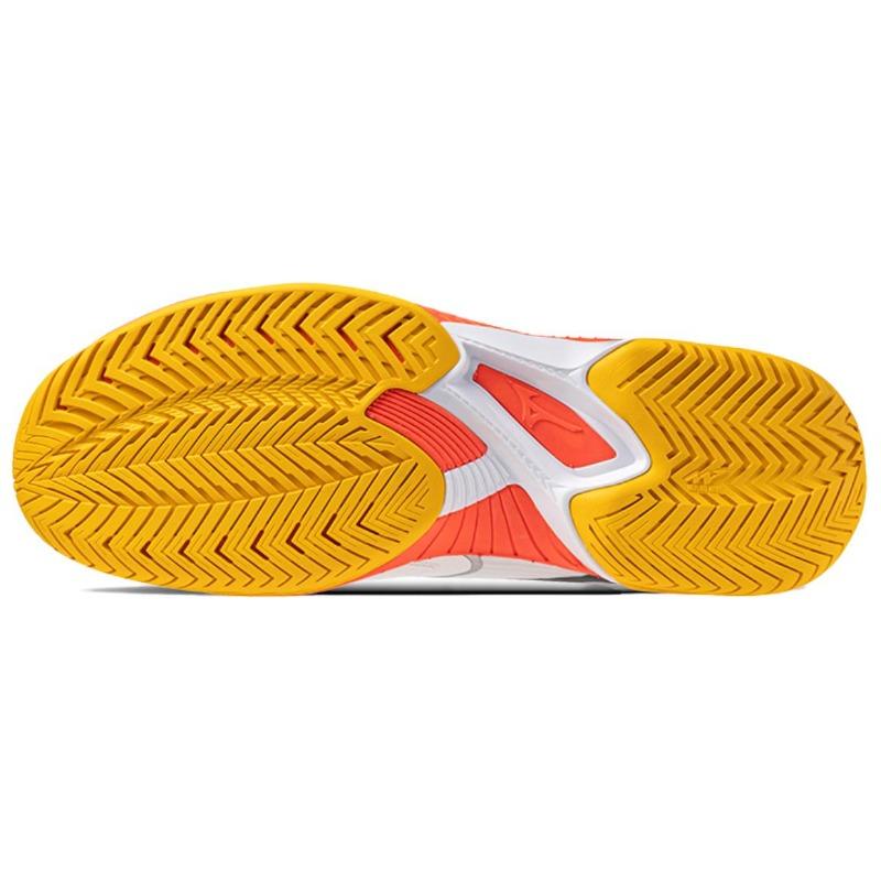 Mizuno WAVE EXCEED COURT Advanced Cushioning Non Slip Low Top Tennis Shoes Unisex White Orange 61GA251860