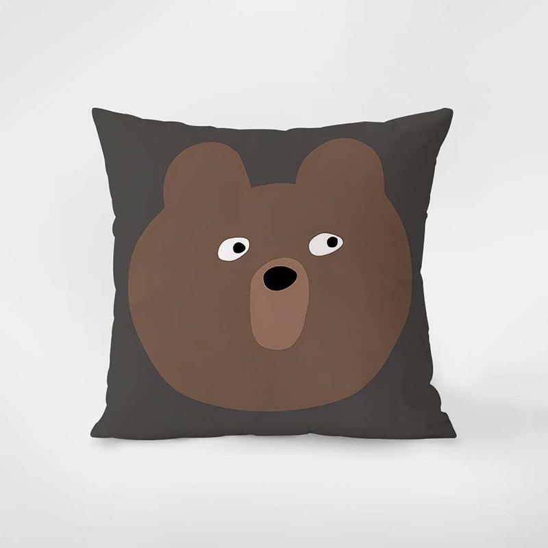Minimalist Cute Polar Bear Throw Pillow Cover, Home Decor Cushion Case