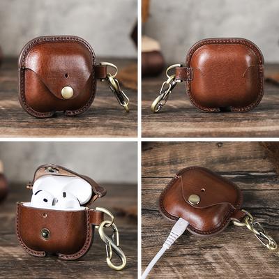 Ručně vyrobený originální kožený hovězí ochranný úložný pouzdro taška obal na notebook sluchátka pro airpods4 příslušenství cestovní dárek