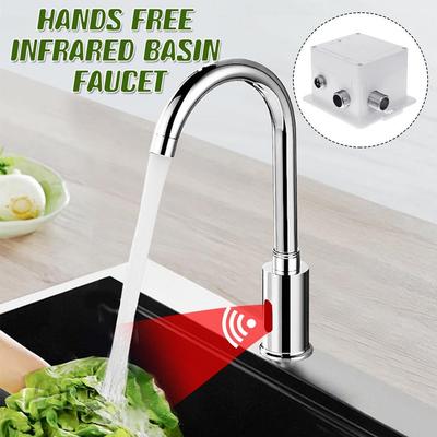 Grifo de fregadero con Sensor infrarrojo, sin contacto, automático, sin contacto, Sensor de ahorro de agua, montaje en cubierta, grifos de agua