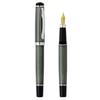 Xezo Incognito Diamond Cut Serial Medium Fountain Pen, Zinc Slate Lacquer. Platinum Plated. Zinc Green.