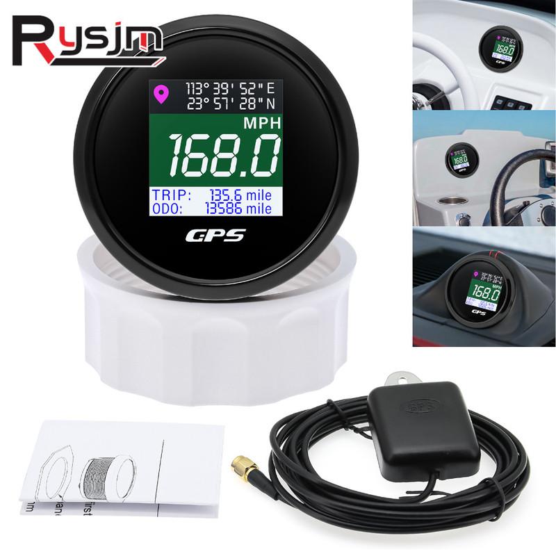 NEW 52mm Digital GPS Speedometer TFT Screen Trip ODO Mph Knot Km/h Speed Gauge Meter GPS Antenna for Car Boat Motorcycle 12V/24V