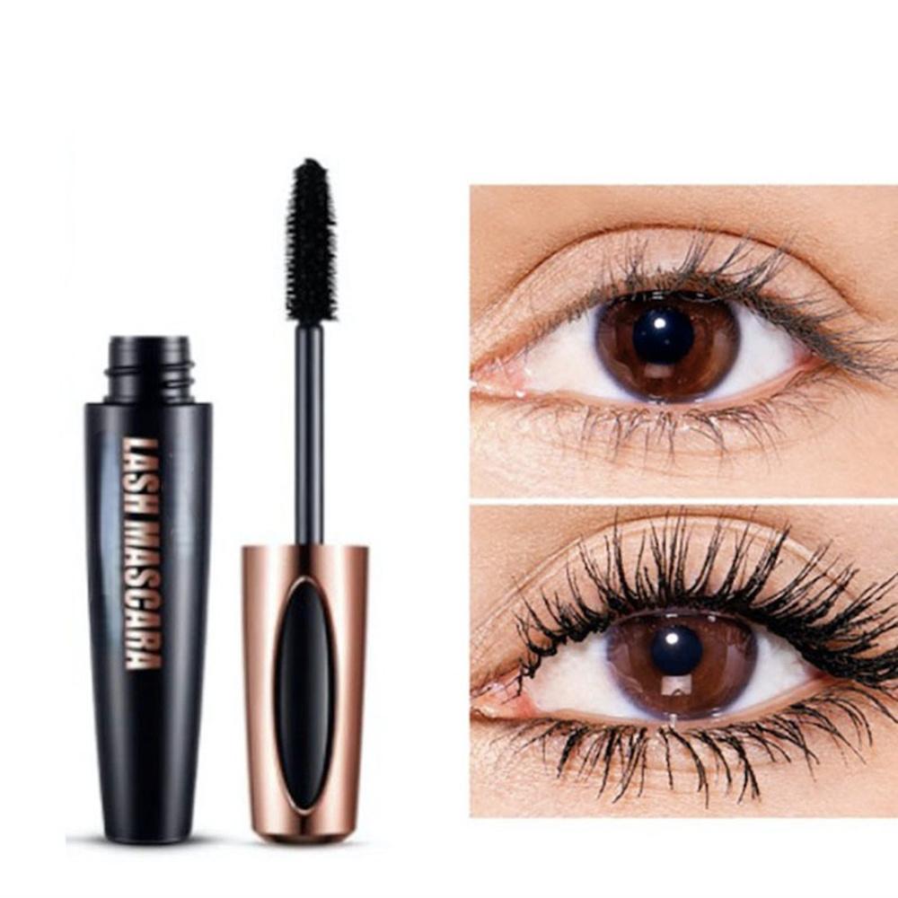 Black Mascara Lengthens Eyelashes Waterproof Long-lasting 4D Silk Fiber Mascara Lash Extension Cosmetics