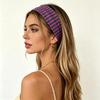 Stretchy Wide Striped Headbands Soft Non-Irritating Breathable Fabric 6 Color Choices for Yoga Travel Daily Wear