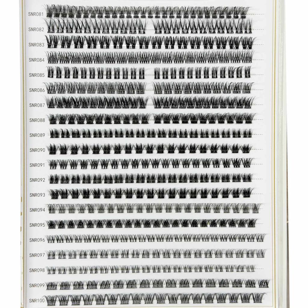 Free custom logo segment lashes 30D 40D 50D 100D 200D 8mm 18mm Cluster Lashes Kit Full Strip Eyelashes Fan Eyelashes