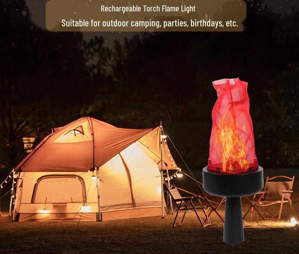 Rechargeable Handheld Electronic Flame Simulation Torch for Parties and Bonfires