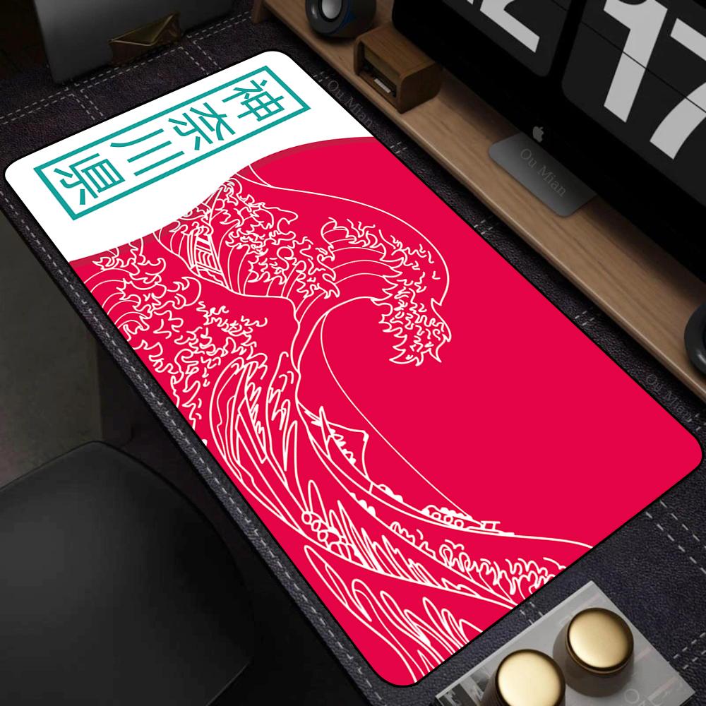 Tappetino per Mouse Giapponese La Grande Onda di Kanagawa Grande Computer Ufficio Gioco Tappetini per Tavolo XL Gomma HD Tappetini per Mouse da Gioco Tappetino Lungo per Scrivania