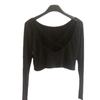 Korean Spicy Backless Long Sleeve Crop Top for Women - Trendy and Sexy