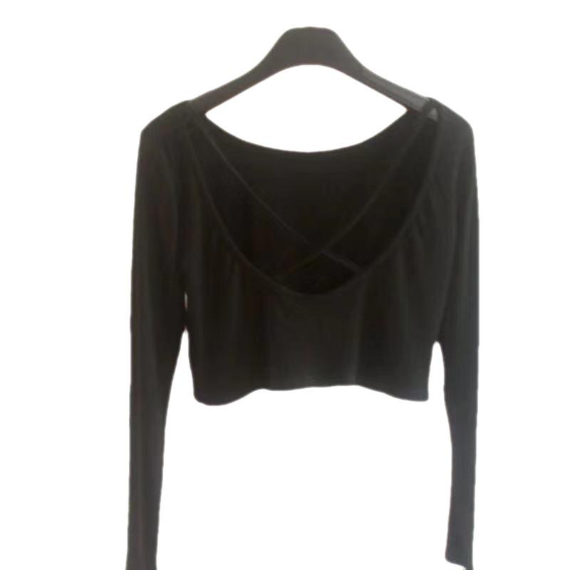 Korean Spicy Backless Long Sleeve Crop Top for Women - Trendy and Sexy