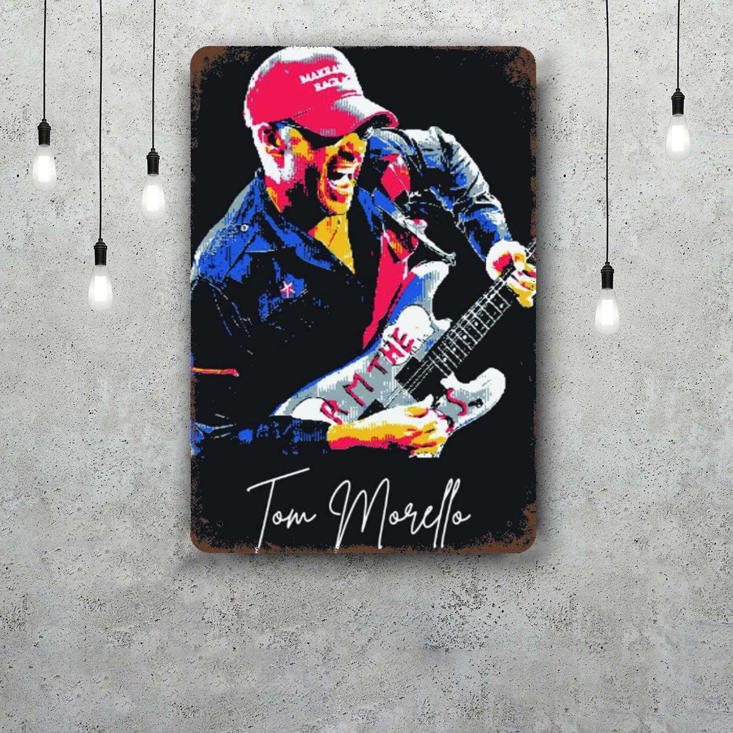 

Tom Morello Vintage Tin Sign Home Decor Wall Decor Art Wall Mural Room Decoration Decor Retro Metal Sign Plate Bar Posters 20x30cm（7.8x11.8inch）