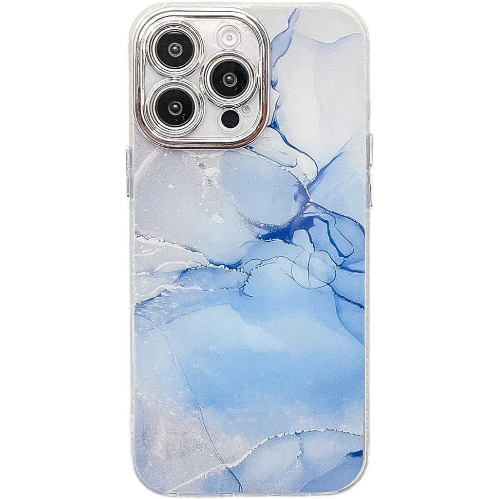 Electroplated Fine Perforated Marble Pattern Is Suitable for IPhone16promax Phone Cases and Apple 15 Protective Cases