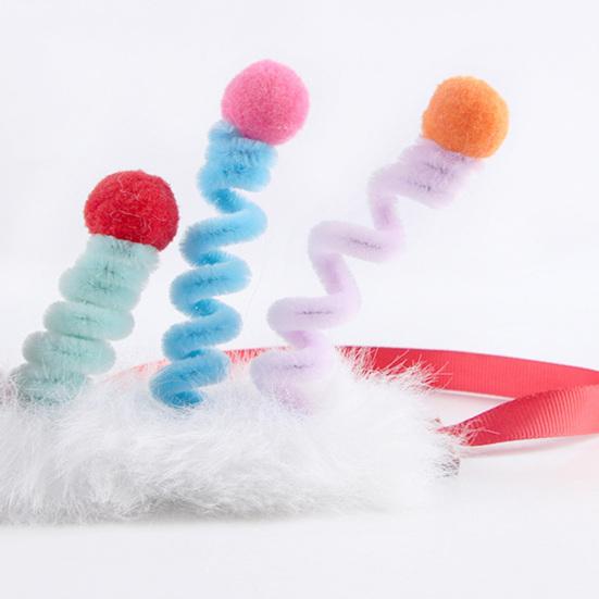 Pet Halloween Hair Accessories for Dogs Cats Furry Twisted Spring Headband Kitten Puppy Cosplay Costume for Halloween Christmas Party Photo Props