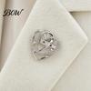 Multi-purpose Jewelry Pin Double Layered Love Heart Brooch, Rhinestone Lapel for Men Non-slip Brooch Women, Decorative Badge Clothes Bag Hat