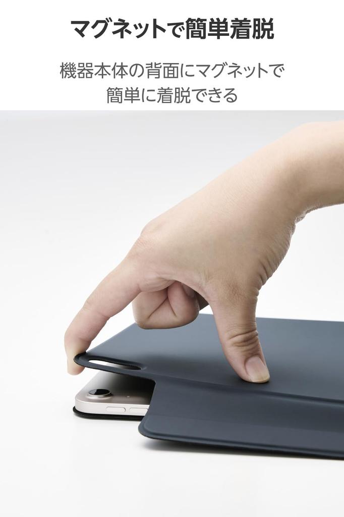 Elecom IPad Air Magnetic Soft Auto 11-inch (M3/M2) 10.9 (5th/4th Generation) Case, Cover, Leather, Sleep/Wake, Navy, TB-A25MWVPF2NV