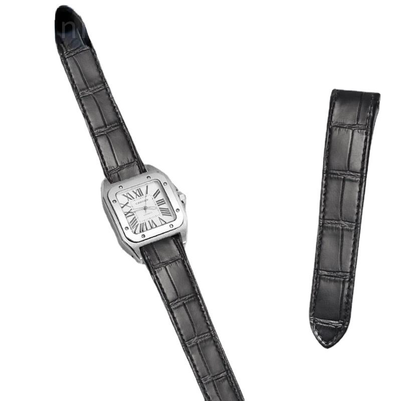 Genuine Leather Watch Strap for Cartier Sandoz Santos 100 Watch Band Soft Comfortable Watchband Accessories 20 23mm Wristband