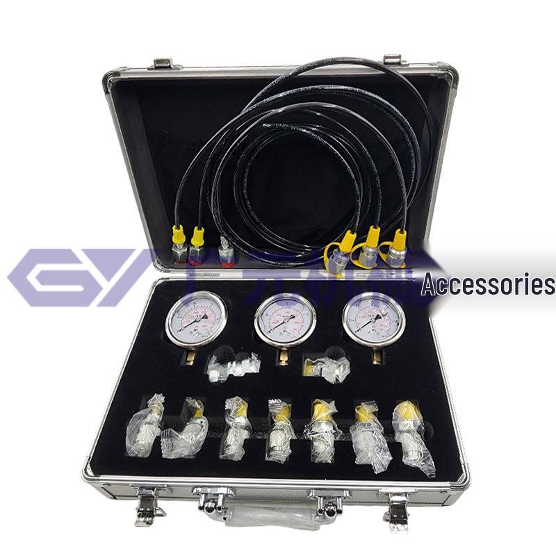 Excavator Hydraulic Pressure Test Kit: 3-Valve