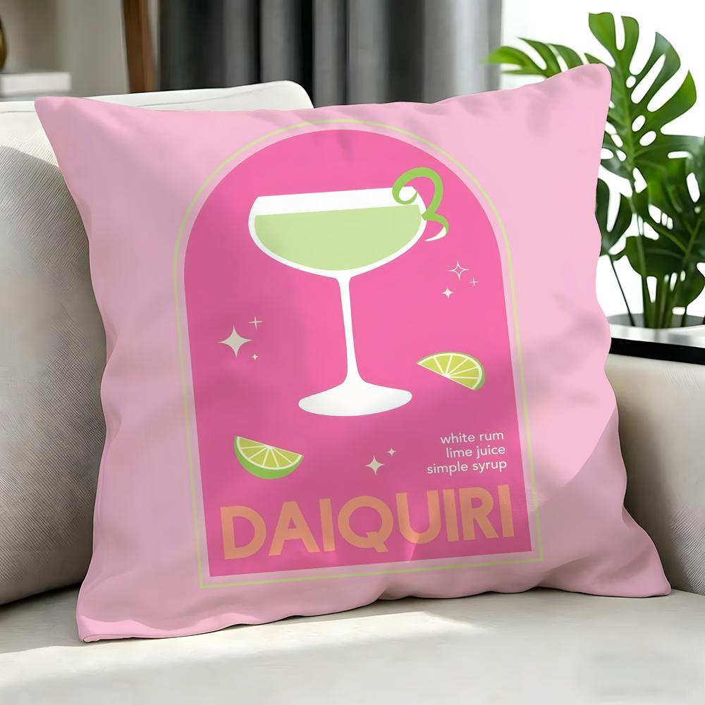 drink Daiquiri Cocktail Cushion Cover Cushion Cover Set Pcs x x x Pillowcase Decorative Sofa Home Decor