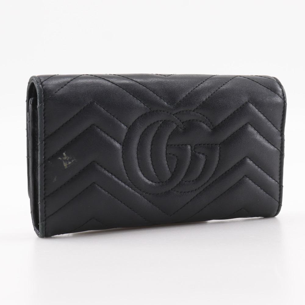 GUCCI GG Marmont Purse 443436 black Calfskin Women Used