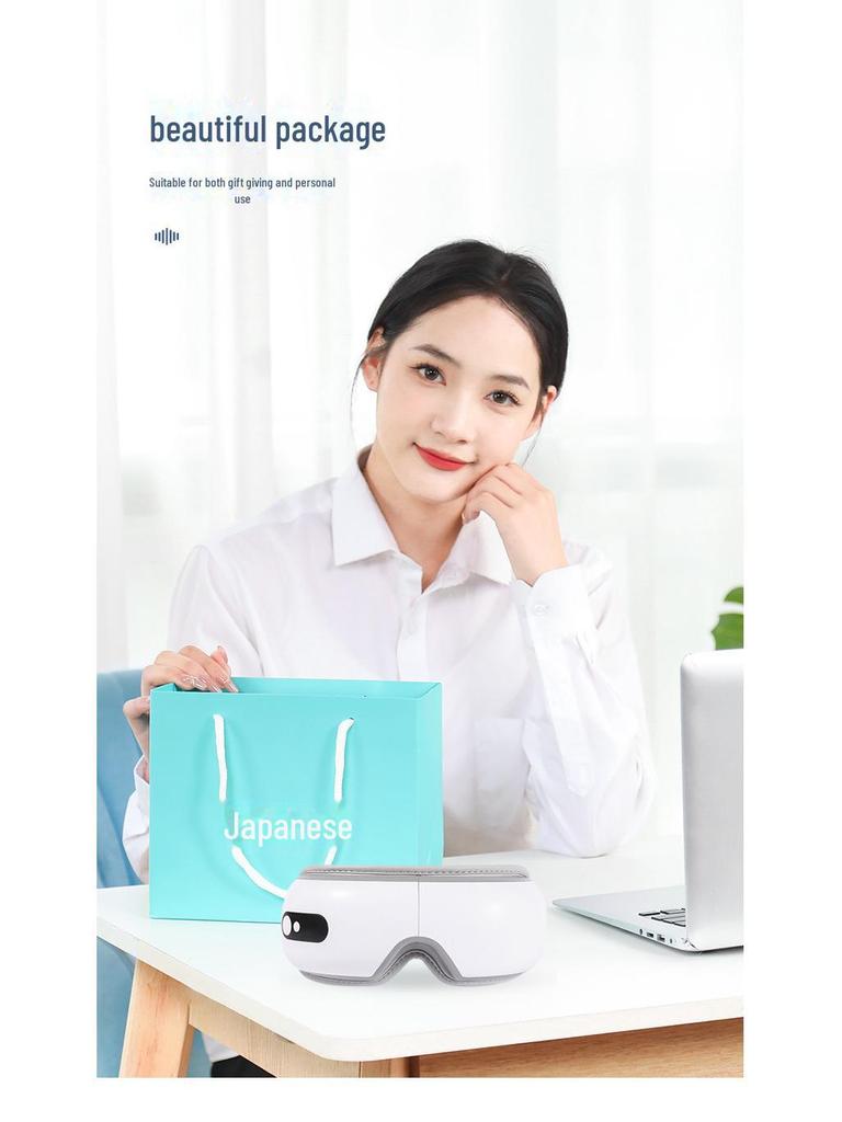 Vibrating Heated Eye Massager with Air Pressure and Hot Compress