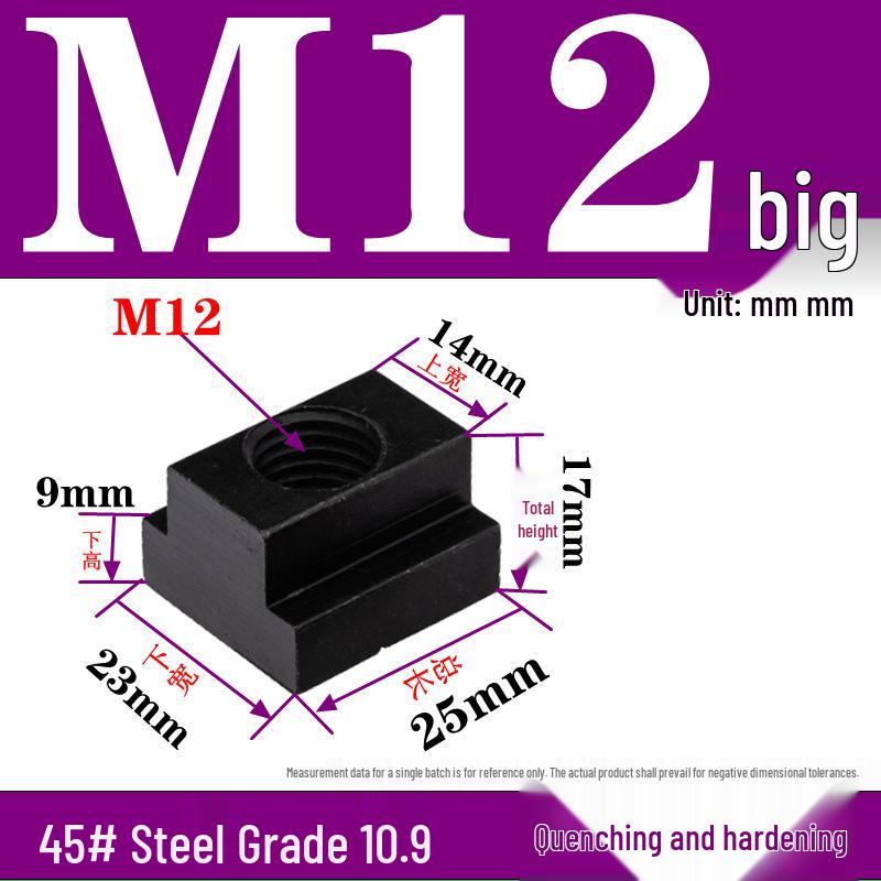 Pressure Plate Trapezoidal T-Slot Nut, Sizes M8-M27