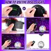 10RPM Disco Ball with Motor and 6Inch Mirror Ball — Plug/Battery Operated Disco Motor with 18 LED Beads 4 Color Lights and Remote Control, for