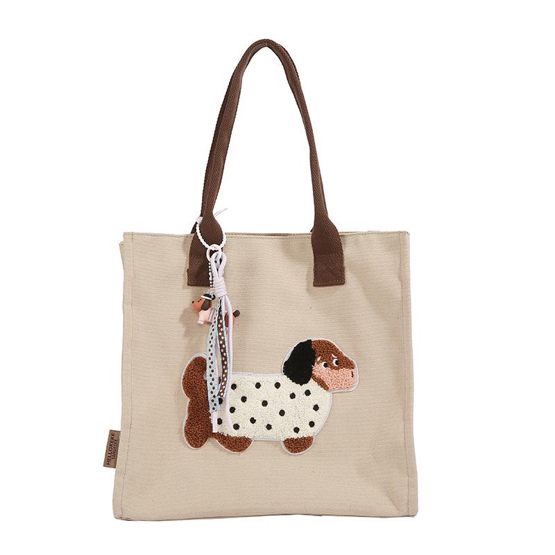 Korean Lazy Style Large Canvas Tote Bag - Fashionable, Versatile, High-End Women's Commuter Shoulder Bag