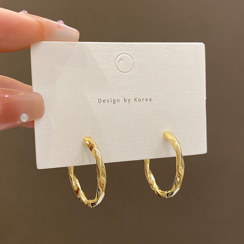 Серьги-кольца неправильной формы с холодным ветром, женские, простой темперамент, серьги интернет-знаменитости, корейские серьги с индивидуальностью