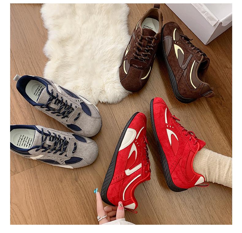 Versatile Red Mesh Unisex Trainers - Breathable Sport Casual Shoes for Autumn 2025